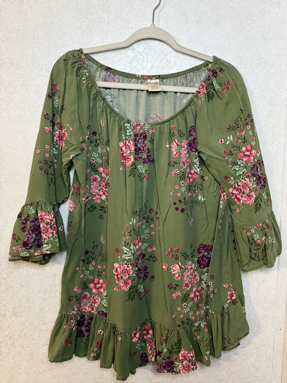 Olive Green Floral Tunic